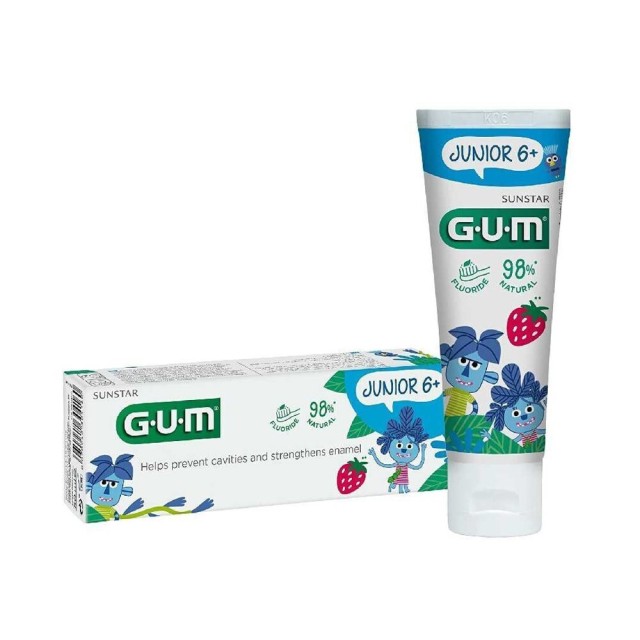 Gum Junior Οδοντόκρεμα Παιδική με Γεύση Φράουλα Για 6+ Ετών, 50ml