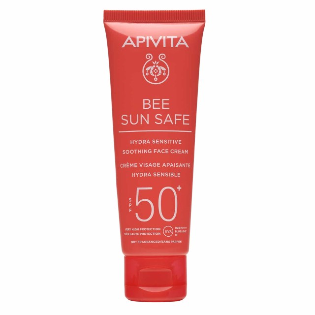 APIVITA Bee Sun Safe Hydra Sensitive Face Cream Καταπραϋντική Κρέμα Προσώπου για Ευαίσθητες Επιδερμίδες SPF50+, 50ml