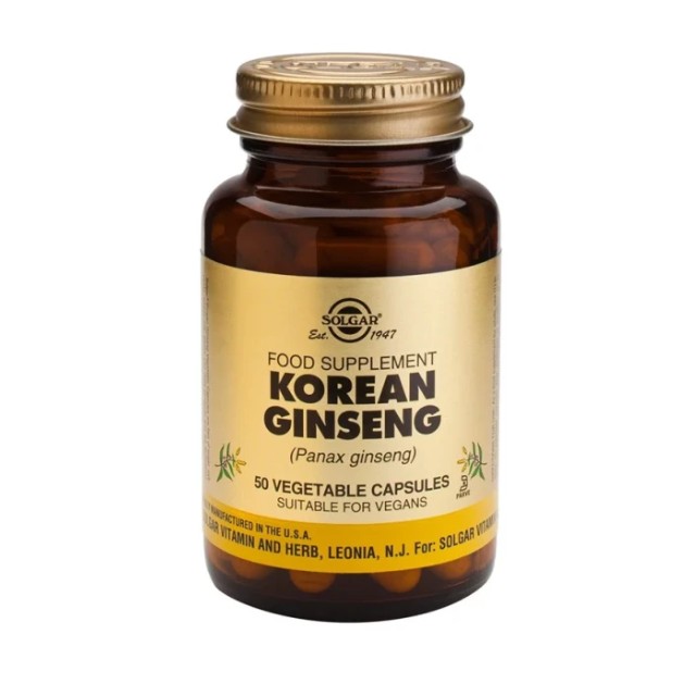 Solgar Korean Ginseng 520mg Φόρμουλα με Τζίνσενγκ για Τόνωση & Ενέργεια, 50 Φυτικές Κάψουλες