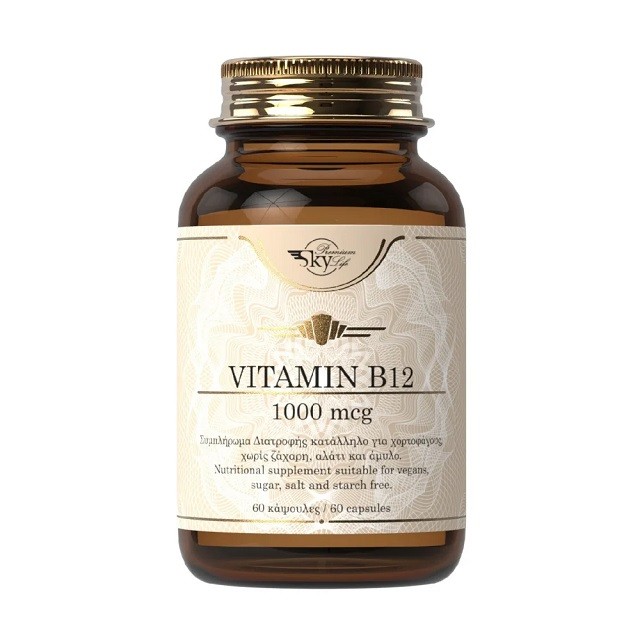 Sky Premium Life Vitamin B12 Συμπλήρωμα Διατροφής Με Βιταμίνη Β12, 60 Κάψουλες