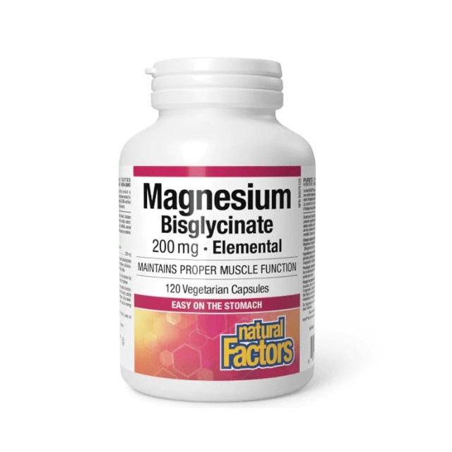 Natural Factors Magnesium Bisglycinate 200mg 120 Φυτικές Κάψουλες