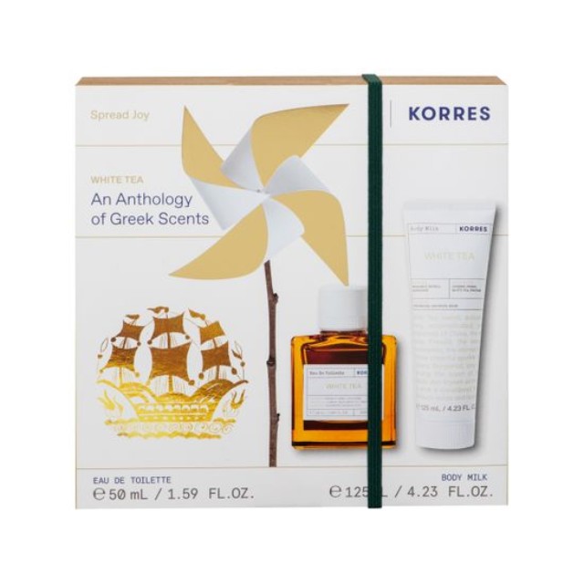 Korres Πακέτο White Tea Eau De Toilette Άρωμα 50ml & Body Milk 125ml