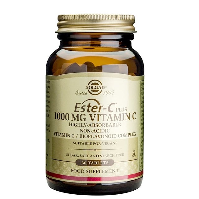 Solgar Ester-C Plus 1000mg Vitamin C / Bioflavonoid Complex, Συμπλήρωμα με Βιταμίνη C σε Εστερική (Μη Όξινη) Μορφή, 60 ταμπλέτες