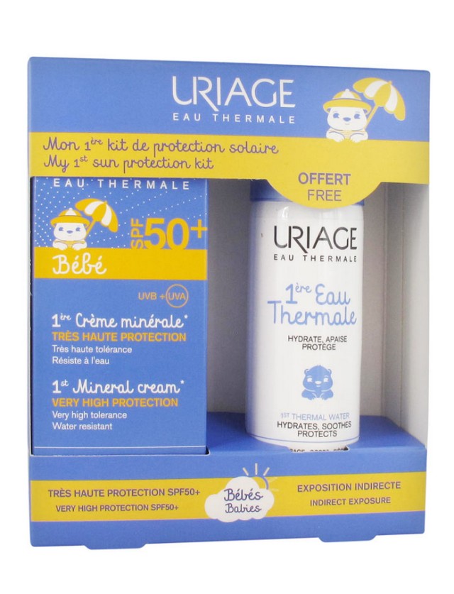 Uriage PROMO με Bebe 1st Mineral Cream SPF50+ Βρεφικό Αντηλιακό, 50ml & ΔΩΡΟ Ιαματικό Νερό, 50ml