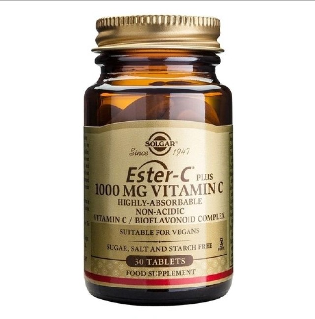 Solgar Ester C 1000mg Συμπλήρωμα Διατροφής Βιταμίνη C για Ενίσχυση του Ανοσοποιητικού, 30Tabs.
