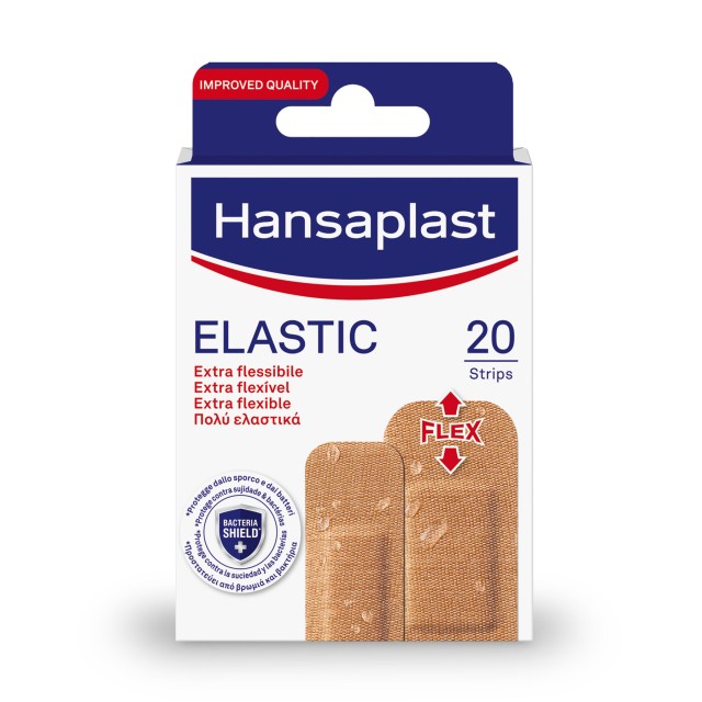 Hansaplast Elastic Επιθέματα Flex Ελαστικά και Αδιάβροχα για την Κάλυψη & Προστασία Μικρών Πληγών 2 μεγεθών, 20τμχ