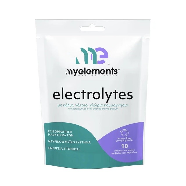 My Elements Electrolytes Συμπλήρωμα Διατροφής Για Εξισορρόπηση Ηλεκτρολυτών, 10 Αναβράζουσες Ταμπλέτες