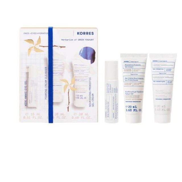 Korres Herbarium of Greek Yoghurt  Πακέτο με Ενυδατικό Gel Ματιών + Αφρώδης Κρέμα Καθαρισμού & Ενυδατική Κρέμα-Gel Προσώπου