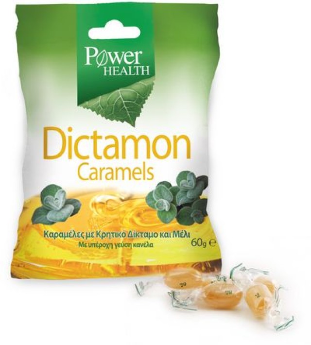 Power Health Dictamon Caramels Καραμέλες για το Βήχα από Κρητικό Δίκταμο & Μέλι - Γεύση Κανέλα, 60gr