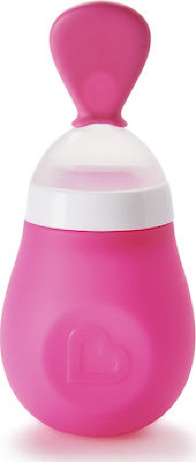 MUNCHKIN Squeeze Κουτάλι Ρυθμιζόμενης Ροής Που Δεν Λερώνει Για Παιδιά Από 4m+ Σε Ροζ Χρώμα (1239801), 1τμχ