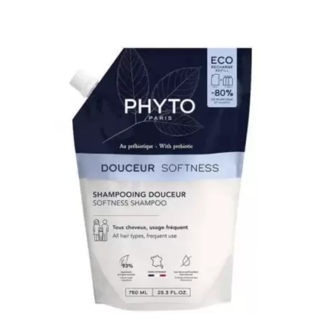 Phyto Douceur Softness Shampoo για όλους τους τύπους δέρματος 750ml (Refill)