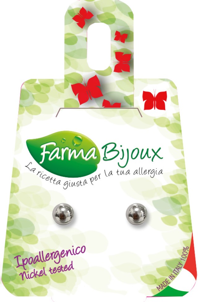 FARMA BIJOUX Σκουλαρίκια Υποαλλεργικά Ασημί Πέρλα 8mm, 1 Ζευγάρι