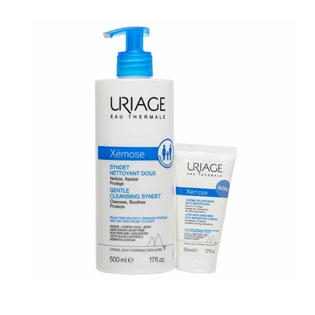 Uriage Eau Thermale Πακέτο Xemose Gentle Cleansing 500ml & Δώρο Xemose Anti-Irritation Cream 50ml