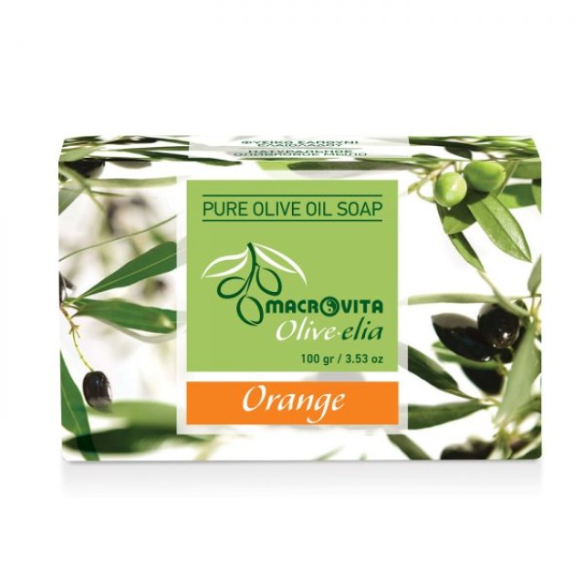Macrovita Pure Olive Oil Soap Φυσικό Σαπούνι Ελαιολάδου Orange 100gr