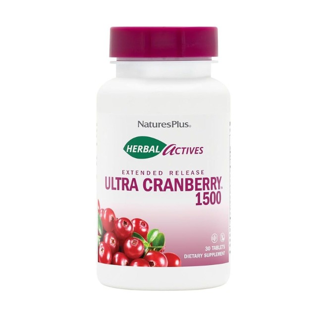 Natures Plus Herbal Actives Ultra Cranberry 1500mg 30 Ταμπλέτες