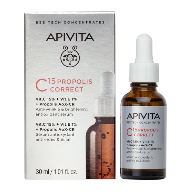 Apivita Bee Tech C15 Propolis Correct Serum Αντιρυτιδικός & Αντιοξειδωτικός Ορός Λάμψης 30ml