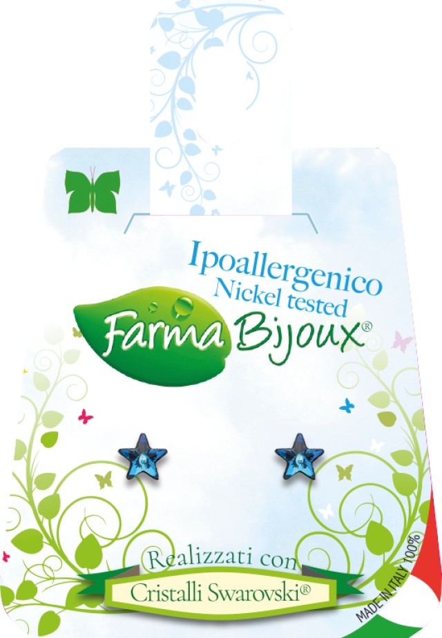 FARMA BIJOUX Σκουλαρίκια Υποαλλεργικά Μπλε Αστεράκια 5mm, 1 Ζευγάρι
