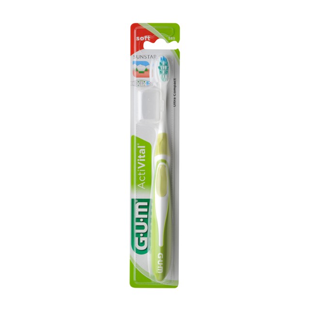 Gum Activital Ultra Compact 585 Soft Οδοντόβουρτσα Μαλακή Πράσινη 1τμχ