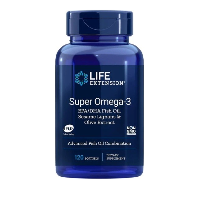 Life Extension Super Omega-3 EPA/DHA With Sesame Lignans & Olive Extract Συμπλήρωμα Διατροφής Με Ωμεγα-3, 120 μαλακές κάψουλες