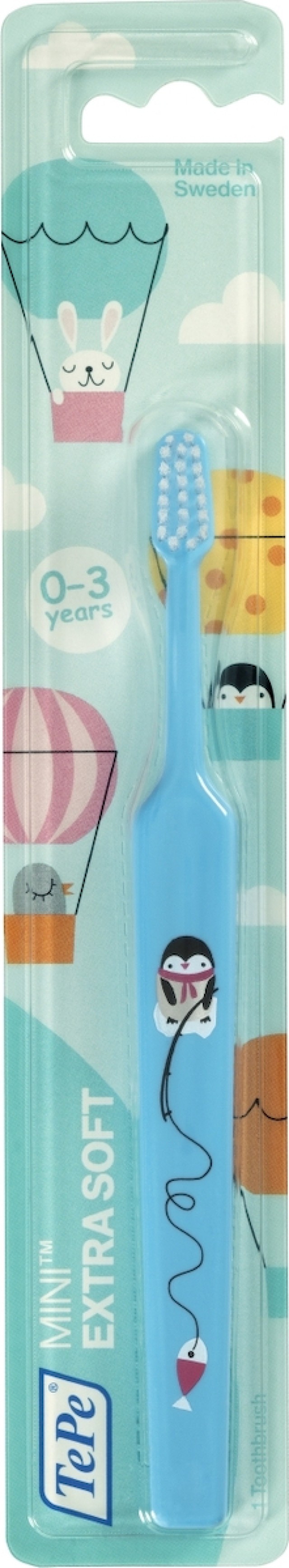 TEPE Βρεφική Οδοντόβουρτσα Mini σε Χρώμα Πιγκουίνος Γαλάζιο για 0m+