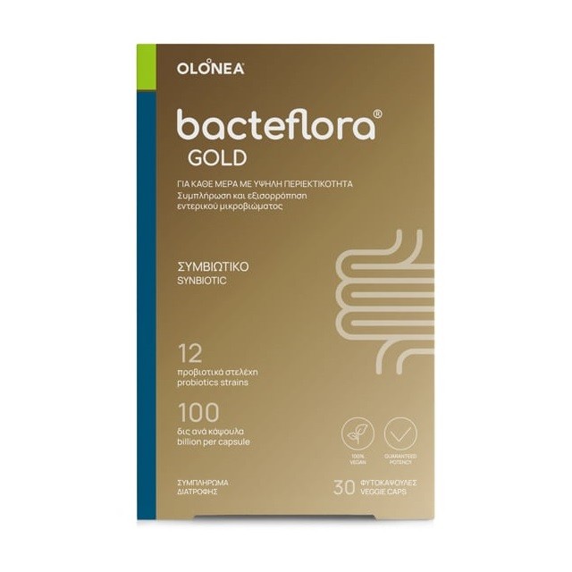 Olonea Bacteflora Gold Synbiotics Συμπλήρωμα Διατροφής Προβιοτικών, 30 Φυτικές Κάψουλες