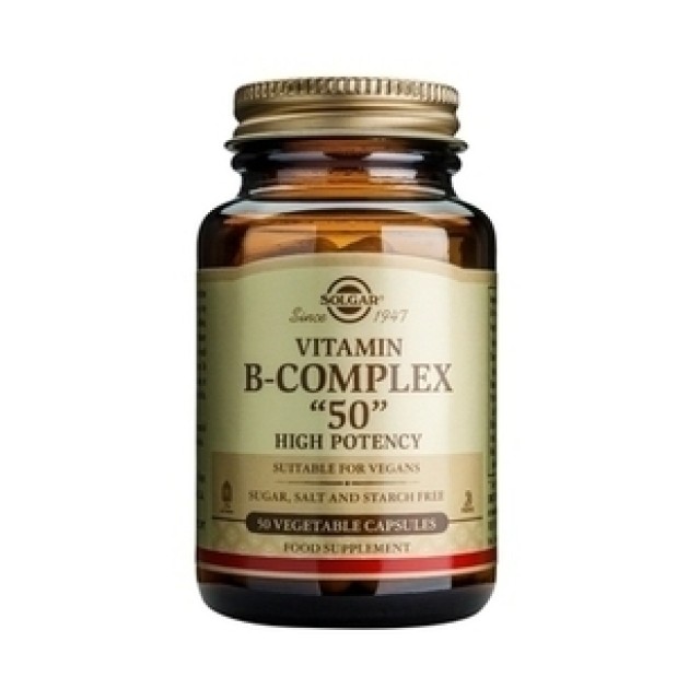 Solgar Formula B Complex 50 Σύμπλεγμα Βιταμινών Β για την Καλή Υγεία του Νευρικού & Ανοσοποιητικού Συστήματος, 50 φυτικές κάψουλες