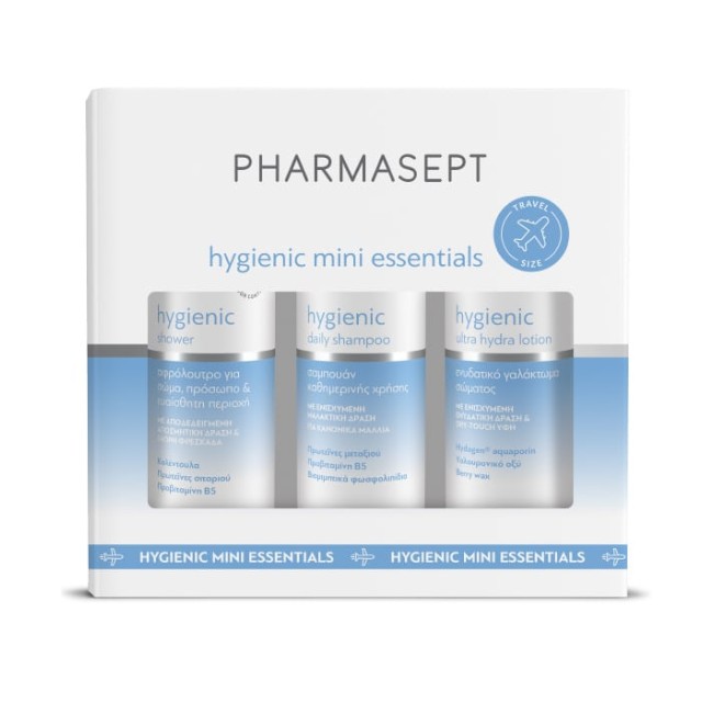 Pharmasept Πακέτο Hygienic Mini Essentials Daily Shampoo 100ml & Hygienic Shower 100ml & Lotion Λοσιόν Σώματος 80ml