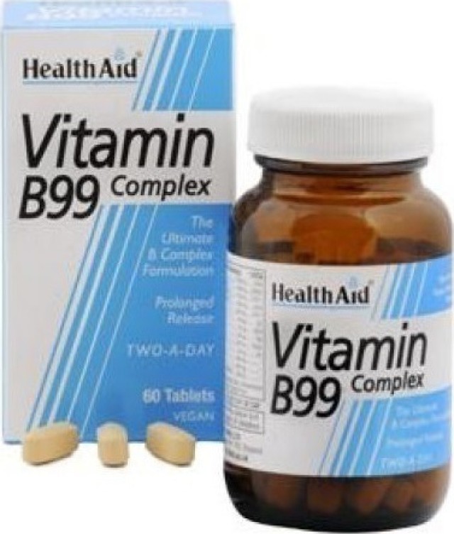 HEALTH AID B99 Complex Prolonged Συμπλήρωμα Διατροφής με Ενισχυμένο Συνδυασμό Βιταμινών Συμπλέγματος Β,  60 tabs