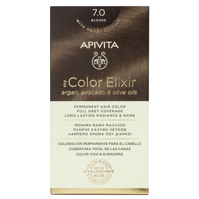 Apivita My Color Elixir  Νο 7.0  Βαφή Μαλλιών Μόνιμη Φυσικό Ξανθό