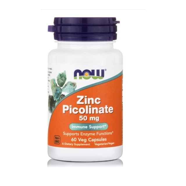 NOW FOODS Zinc Picolinate 50mg Συμπλήρωμα Διατροφής Με Ψευδάργυρο 60 Κάψουλες