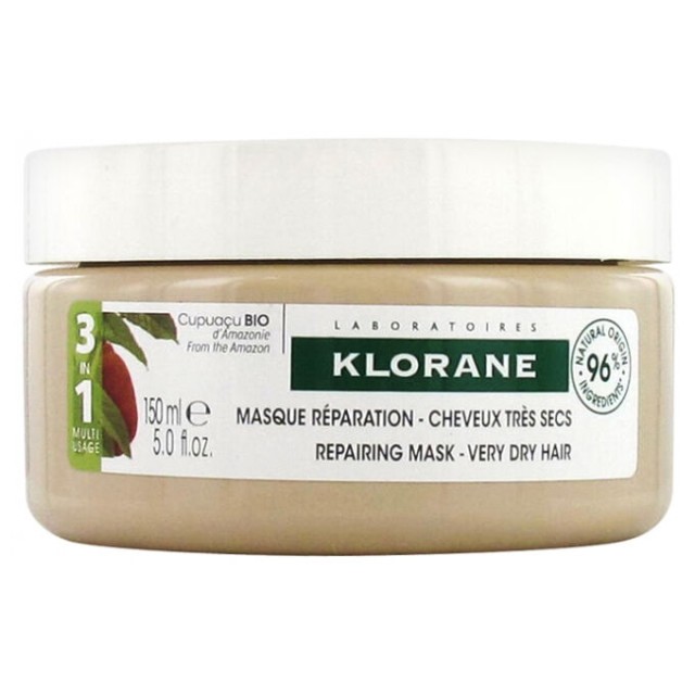 KLORANE Organic Cupuacu Butter Hair Mask, Μάσκα Θρέψης για Πολύ Ξηρά Μαλλιά με Βούτυρο Κουπουασού, 150ml