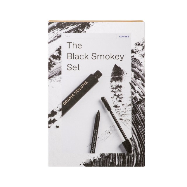 KORRES The Black Smockey SET Volcanic Minerals Mascara Drama Volume 01 Black 11ml + Long Lasting Eyeliner 01 Black 1,2gr
