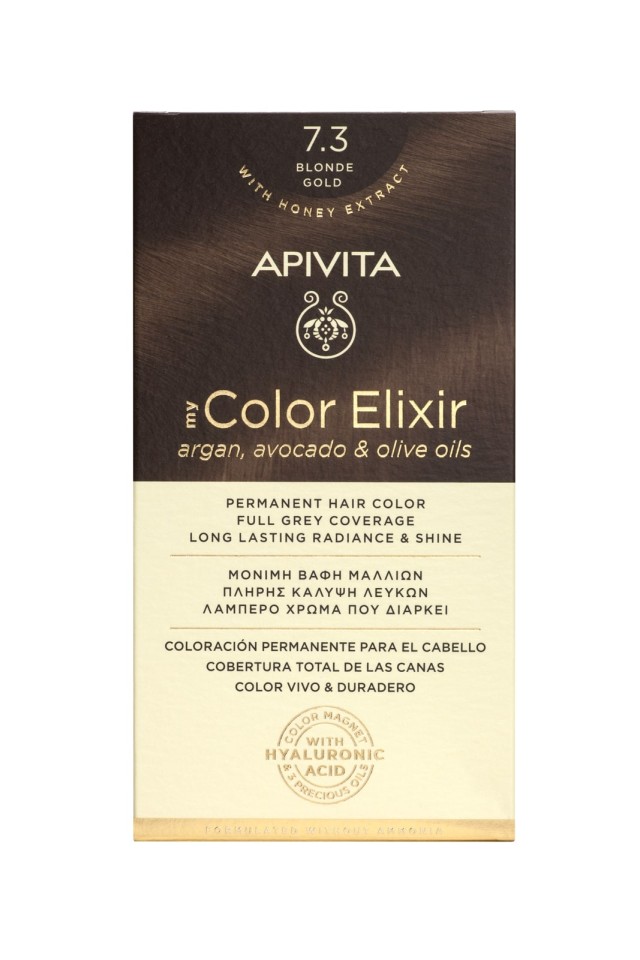 APIVITA My Color Elixir Νο 7.3 Βαφή Μαλλιών Μόνιμη Ξανθό Μελί