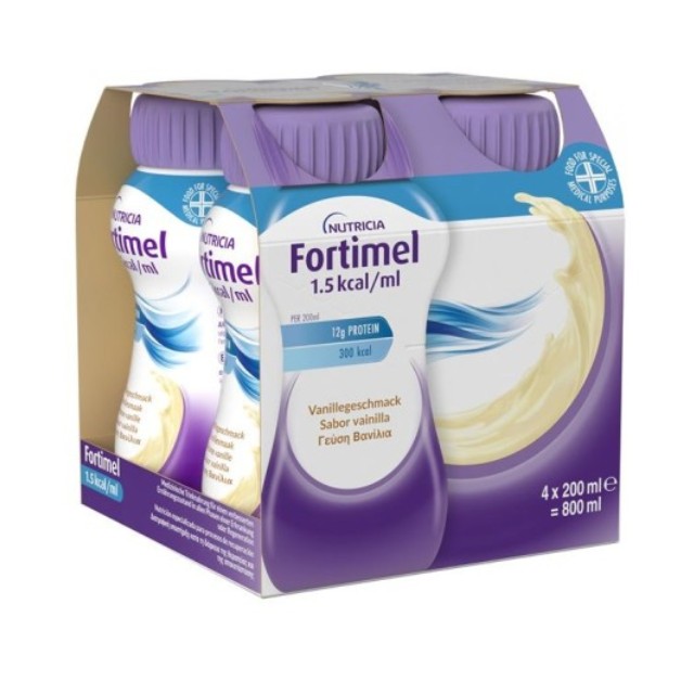 Nutricia Fortimel Energy Πρωτεϊνούχο Ρόφημα Με Γεύση Βανίλια 4 x 200ml