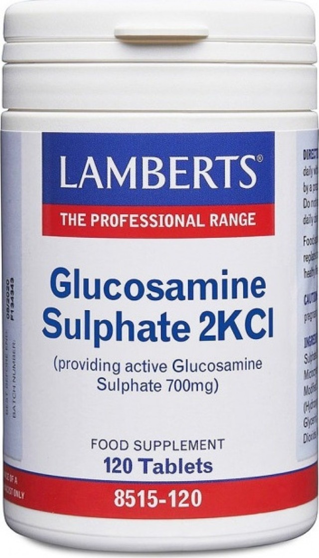 Lamberts Glucosamine Sulphate 2KCI Providing Active Glucosamine Sulphate 700mg, Συμπλήρωμα Γλυκοζαμίνης για Υγιείς Αρθρώσεις, 120 ταμπλέτες 120 ταμπλέτες (8515-120)