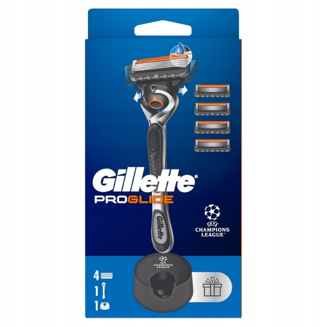 Gillette ProGlide Ξυριστική Μηχανή με Βάση και 4 Ανταλλακτικές Κεφαλές