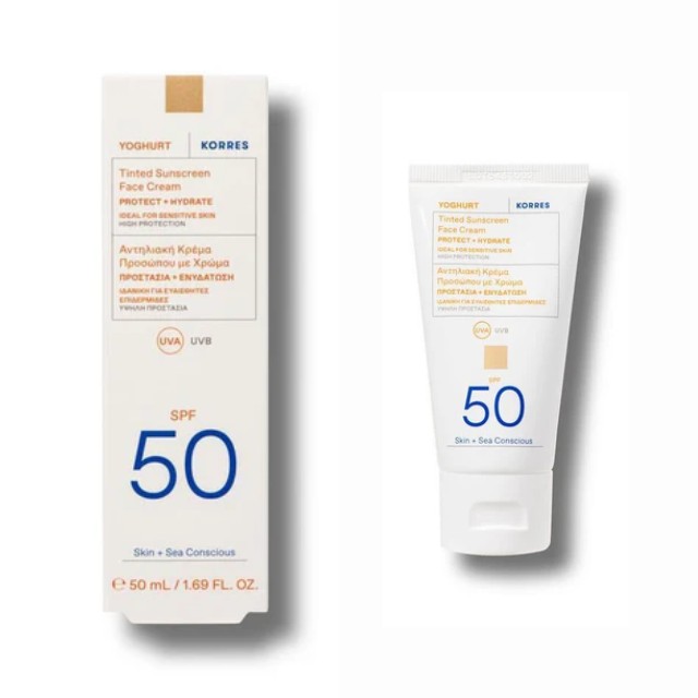 Korres Yoghurt Sunscreen Face Cream Tinted SPF50 Αντηλιακή Κρέμα Προσώπου με Χρώμα 50ml