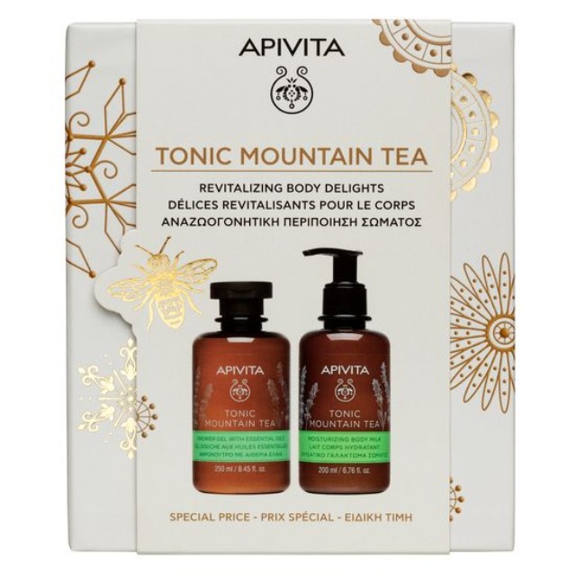 Apivita Πακέτο Tonic Mountain Tea Αφρόλουτρο 250ml & Body Milk Γαλάκτωμα Σώματος 200ml