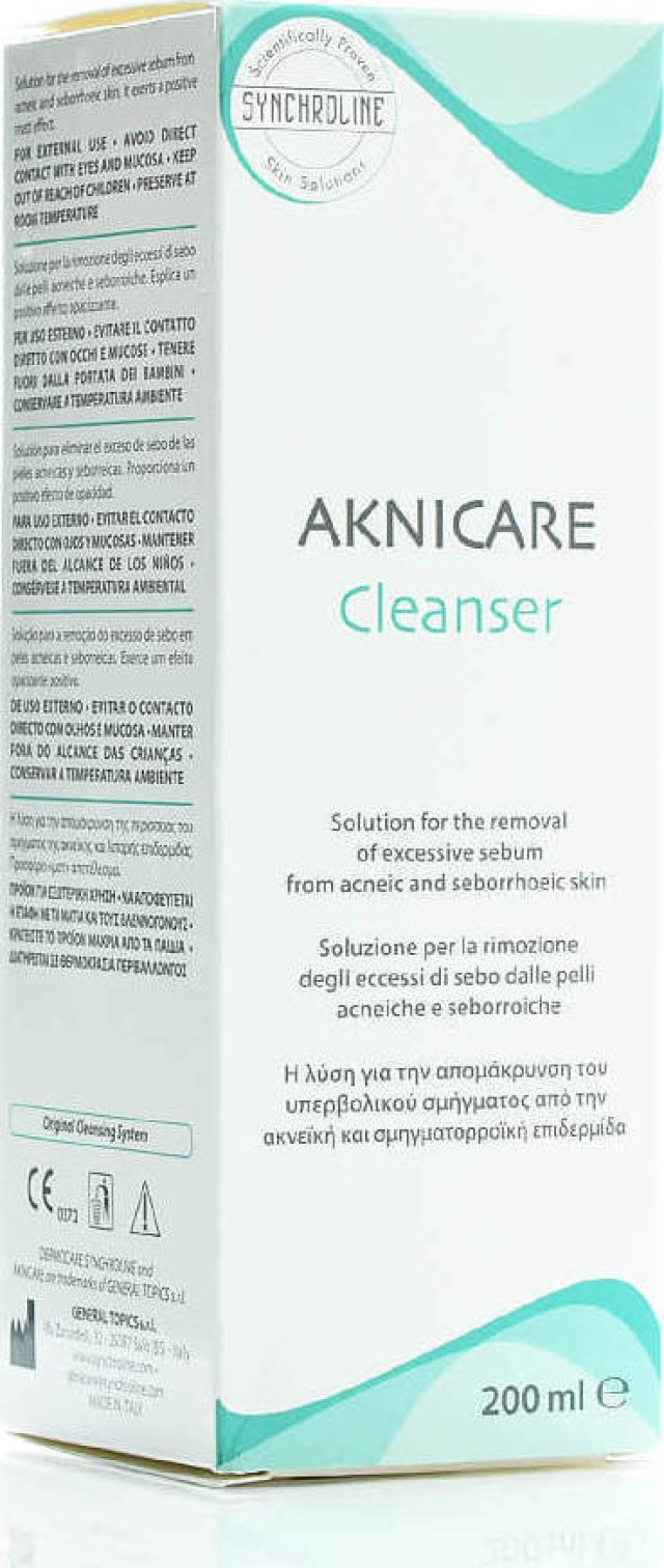 SYNCHROLINE Aknicare Cleanser, Καθαριστικό Τζελ Κατά Της Ακμής 200ml