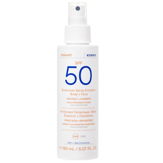 Korres Yoghurt Sunscreen Body & Face Emulsion Spray SPF50 Αντηλιακό Γαλάκτωμα Προσώπου & Σώματος, 150ml
