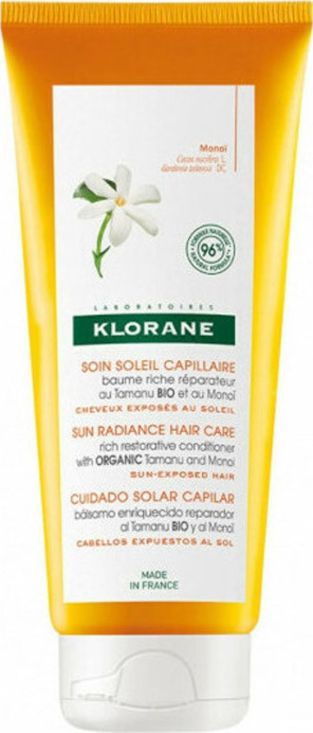 KLORANE Tamanu Βio & Monoi Sun Radiance Hair Cream, Μαλακτική Κρέμα Θρέψης & Επανόρθωσης για Κάθε Τύπο Μαλλιών 200ml