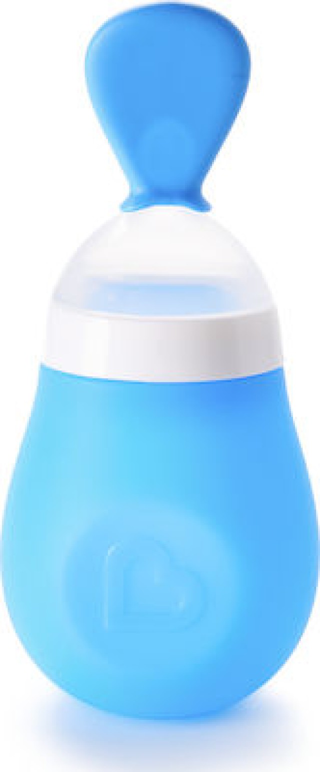 MUNCHKIN Squeeze Κουτάλι Ρυθμιζόμενης Ροής Που Δεν Λερώνει Για Παιδιά Από 4m+ Γαλάζιο Χρώμα (1239801), 1τμχ