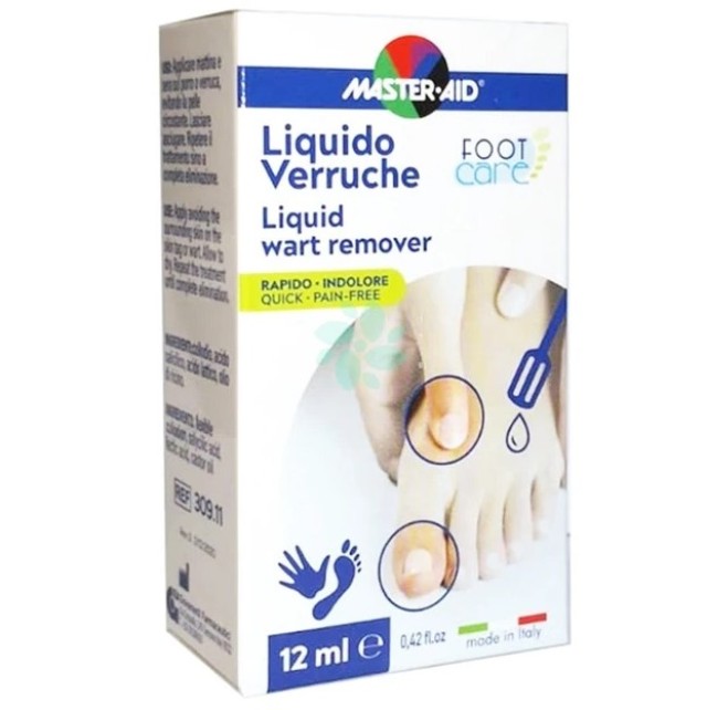 Master Aid Foot Care Liguid Wart Remover Υγρό Αφαίρεσης των Μυρμηγκιών του Δέρματος 12ml