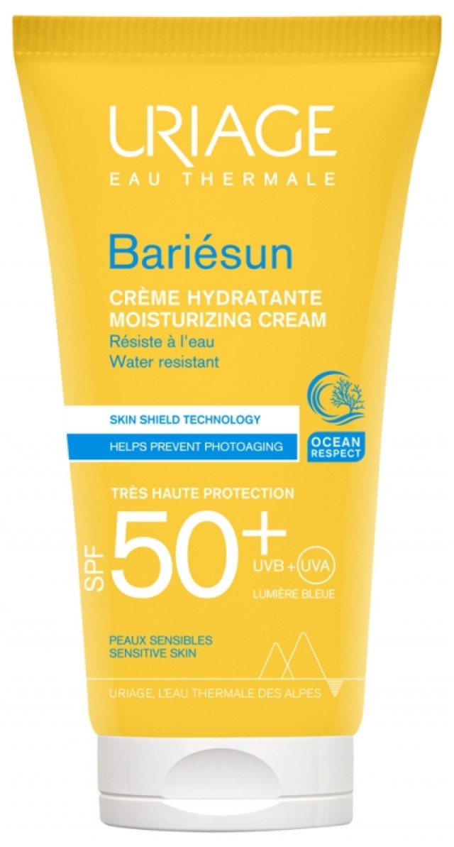 URIAGE Bariesun Moisturizing Cream SPF50+, Αντηλιακή Κρέμα Προσώπου Ιδανική για Ευαίσθητες Επιδερμίδες, 50ml