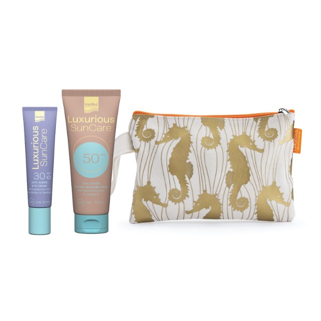 Intermed Luxurious Πακέτο Suncare Anti-Aging Eye Cream SPF30 15ml & Silk Cover Natural Beige BB Cream SPF50 75ml