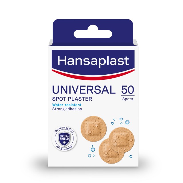Hansaplast Universal Spot Plaster Επιθέματα Στρόγγυλα για την Κάλυψη & Προστασία Μικρών Πληγών Ανθεκτικά στο νερό, 50 Τεμάχια