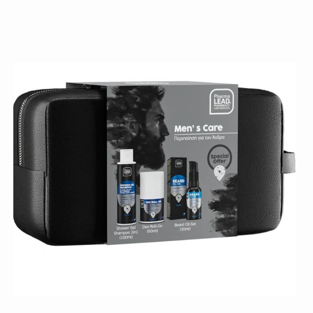 Pharmalead Men Πακέτο Shower Gel-Shampoo 3in1 100ml & Deo Roll-On 50ml & Beard Oil Gel 30ml