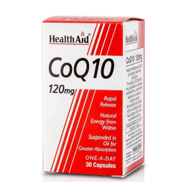 Health Aid Co Q10 Ubiquinone 120mg Συμπλήρωμα Διατροφής Με Συνένζυμο Q10, 30 Κάψουλες