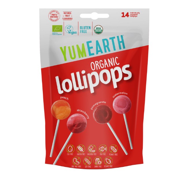 YumEarth Γλειφιτζούρια Organic Red Fruits με Γεύση Φρούτων 14τμχ
