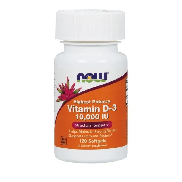 NOW FOODS Vitamin D-3 10000iu Συμπλήρωμα Διατροφής Για Την Καλή Υγεία Της Καρδιας, Των Οστών & Των Δοντιών, 120 Μαλακές Κάψουλες
